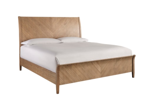 Transitional Queen Sleigh Bed with Headboard USB Ports