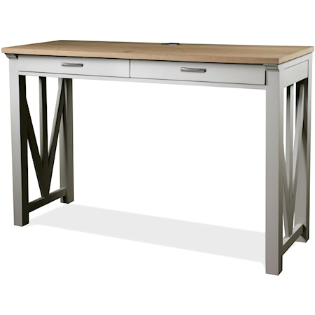 Modern Farmhouse Writing Desk with Electrical and USB Outlets