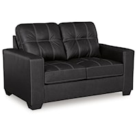 Contemporary Faux Leather Loveseat