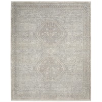 9'10" x 12'6" Cream Grey Rectangle Rug