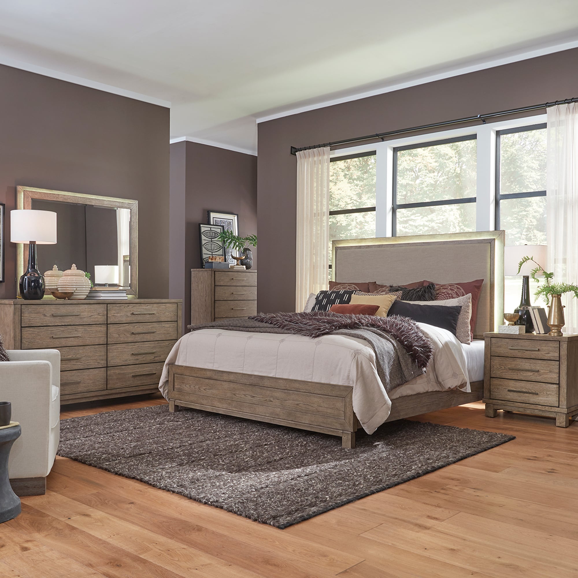 Liberty Furniture Canyon Road 876BRQUBDMCN Contemporary 5Piece Queen Bedroom Group Royal