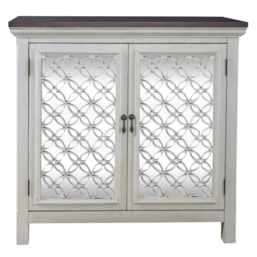 Transitional 2-Door Accent Cabinet with Interior Shelf