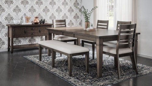 Table and Chair Set with Bench