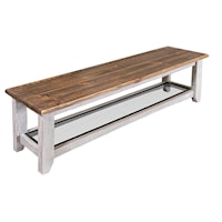 Farmhouse Solid Wood Bench with Shelf