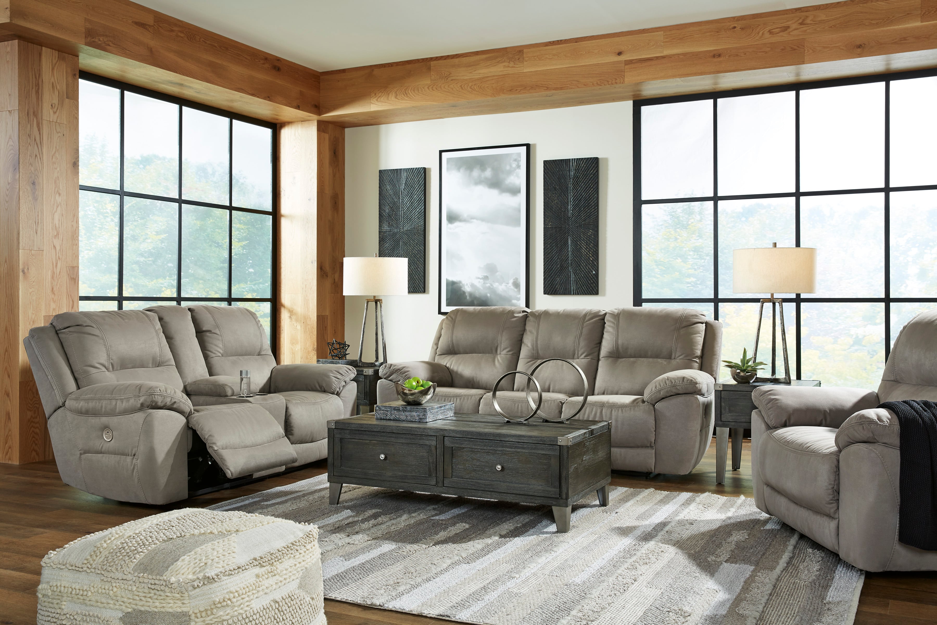 Ashley furniture reclining living room outlet set