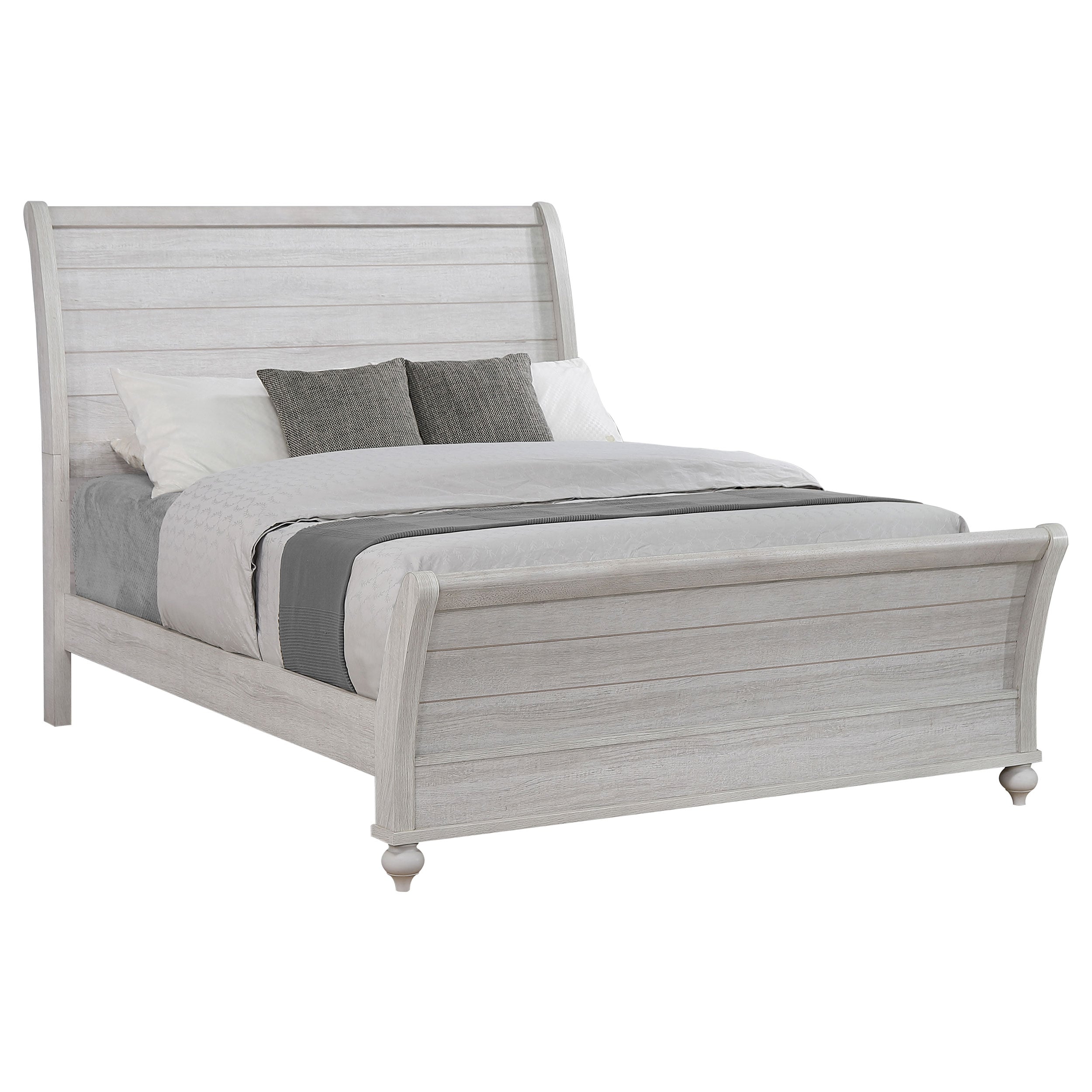 Wood Cal King Sleigh Bed