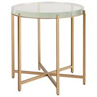 Contemporary End Table with Bubble Glass Top