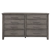 Contemporary 8-Drawer Dresser with Felt Lined Top Drawers