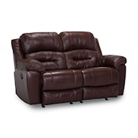 Casual Rocking Reclining Loveseat with with Pillow Armrests