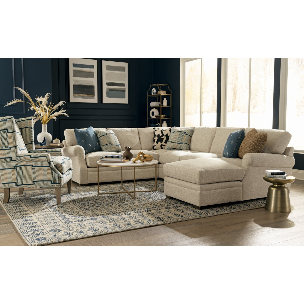 Hickory Craft 723650BD Sectional with RAF Chaise