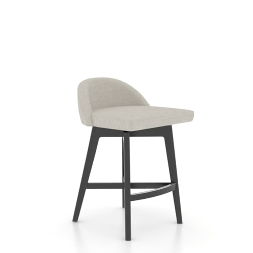 Mid-Century Modern Upholstered Swivel Stool