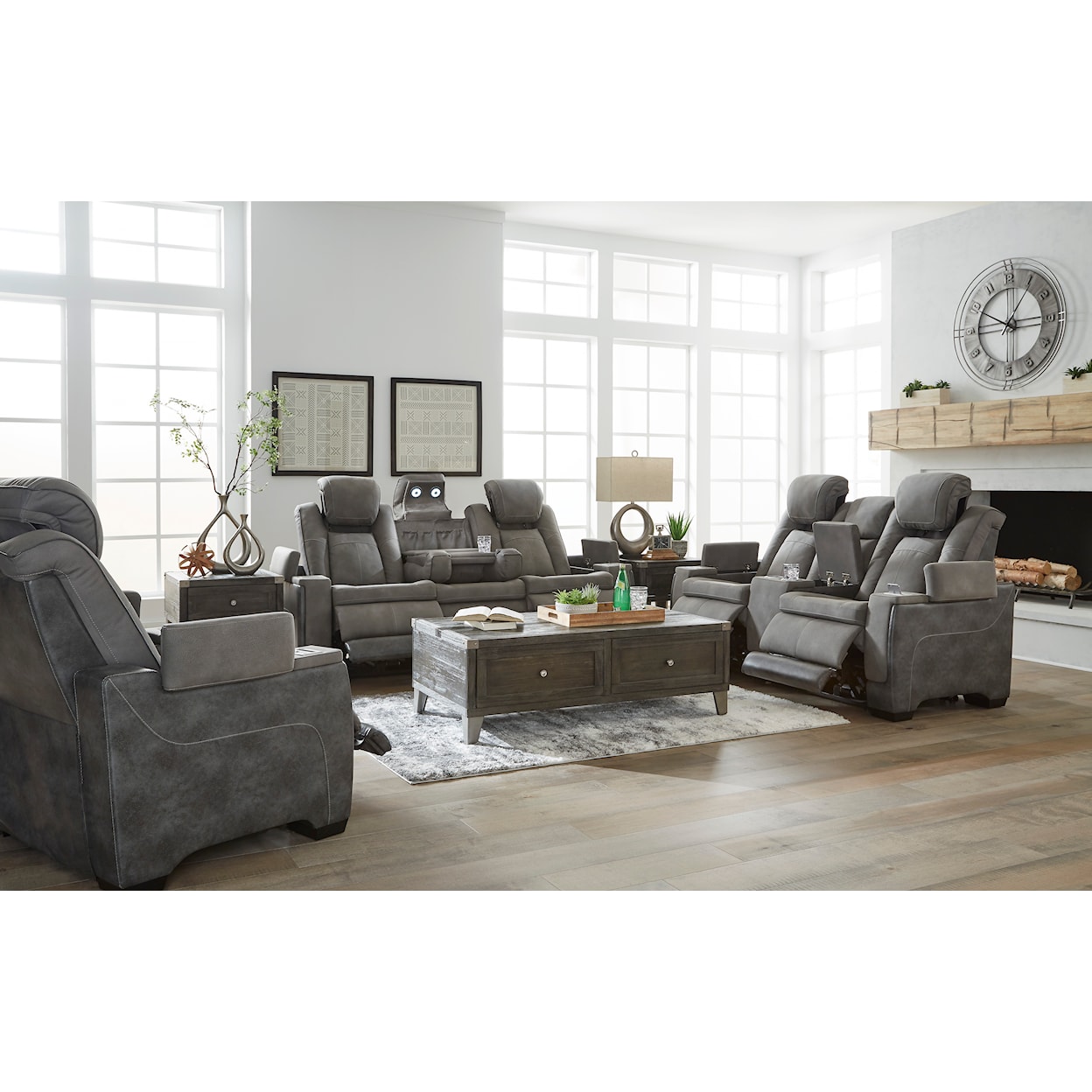 Signature Design Next-Gen DuraPella Power Reclining Loveseat w/ Console