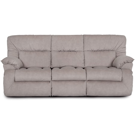 Casual Manual Reclining Sofa with Pillow Arms