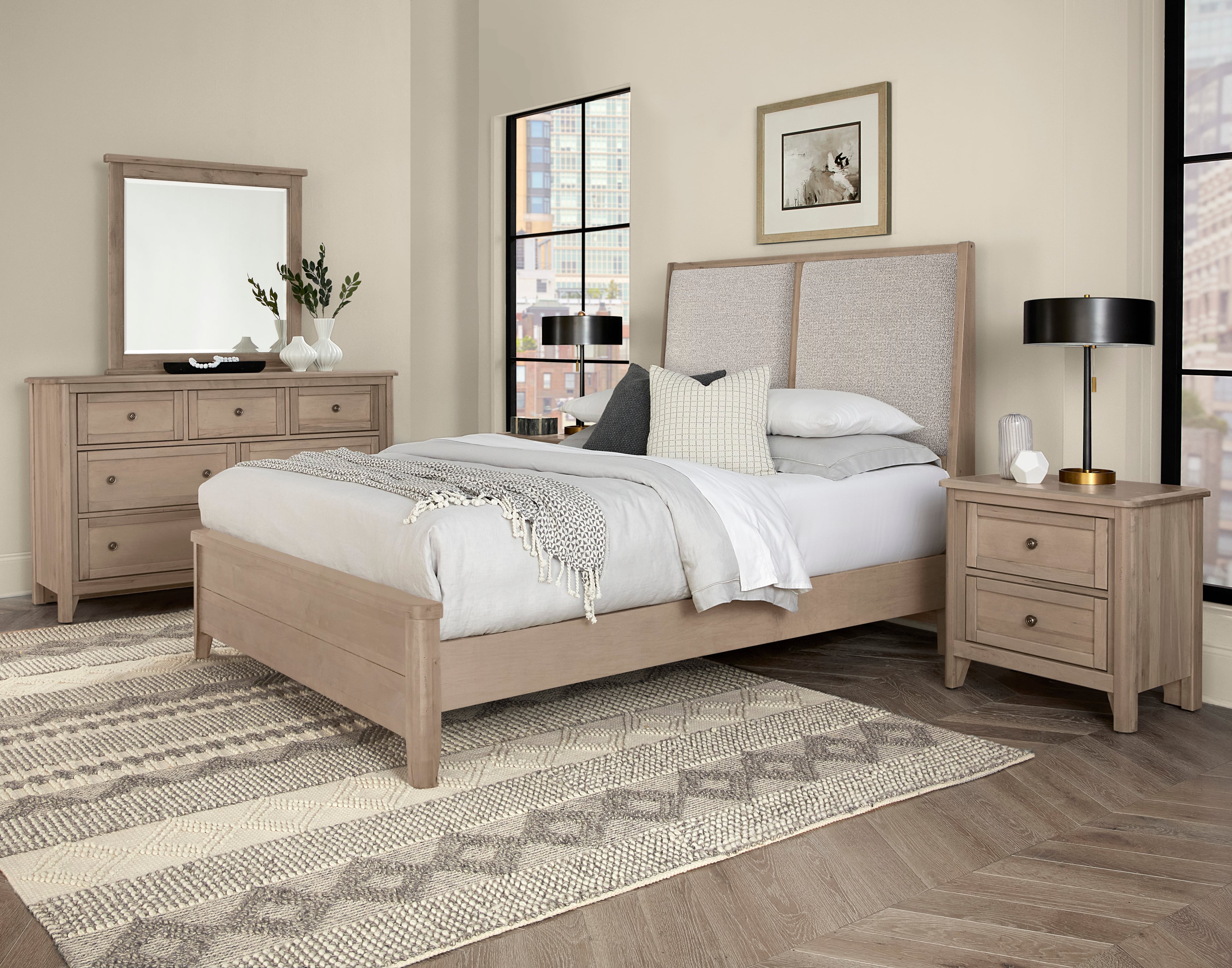 Queen Upholstered Panel Bed