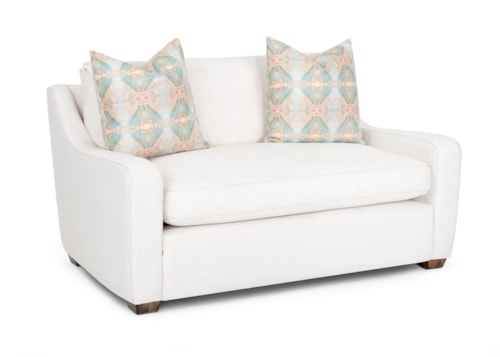 Contemporary Loveseat with Track Arms