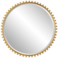 Taza Gold Round Mirror