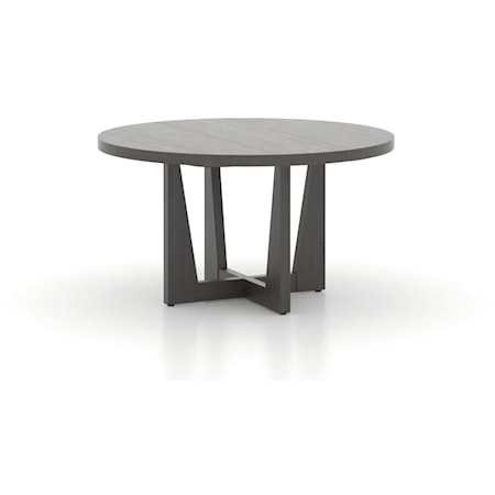 Contemporary Round Wood Table