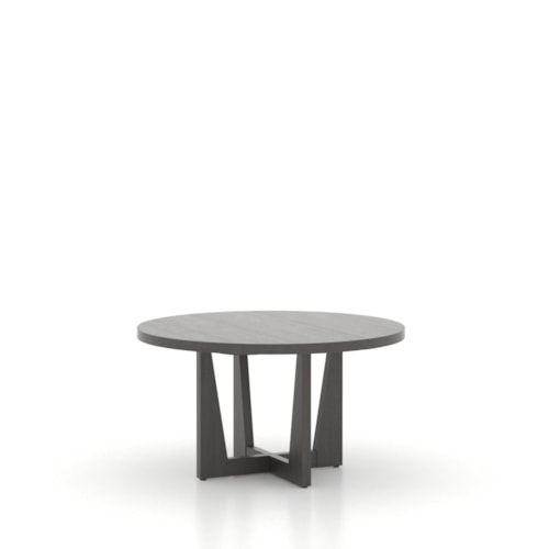 Contemporary Round Wood Table
