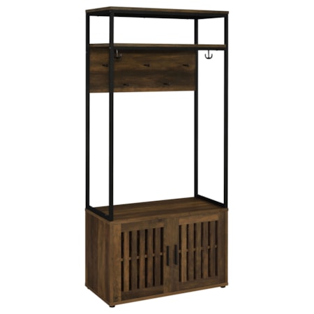 Coat Rack Hall Tree Storage Bench Pine