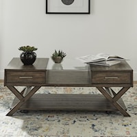 Modern Display Cocktail Table with 2 Drawers