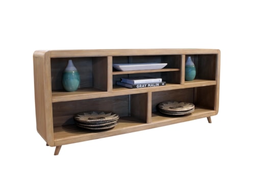 Transitional Console Table with Open Shelving