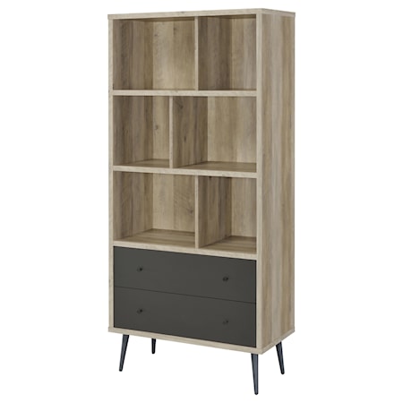 70-inch 3-shelf Bookcase w/ Drawers