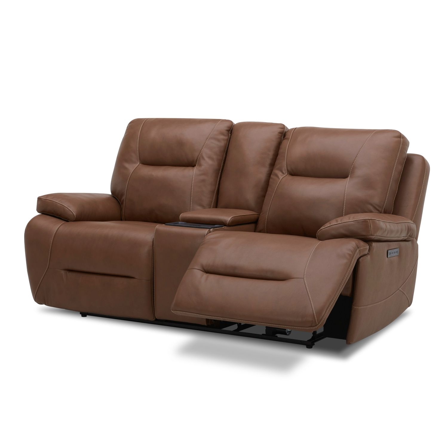 Leather Power Reclining Loveseat