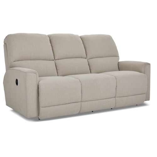 Contemporary Power Reclining Sofa w/ Headrest & Lumbar