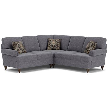 Contemporary Sectional Sofa with Rolled Arms