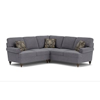 Contemporary Sectional Sofa with Rolled Arms