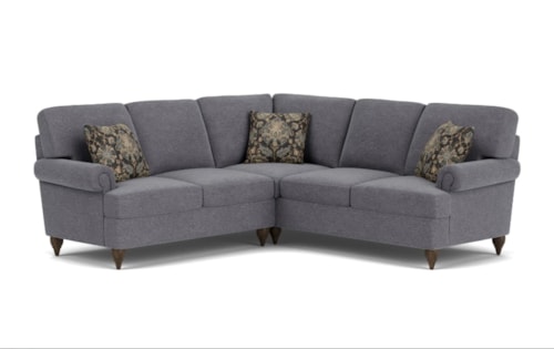 Contemporary Sectional Sofa with Rolled Arms
