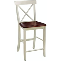 Farmhouse X-Back Stool in Espresso / Almond