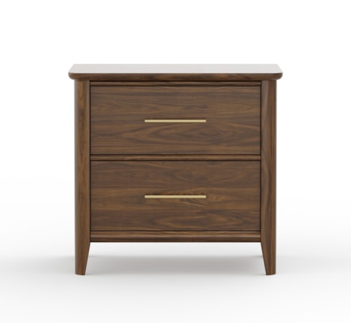 Transitional 2-Drawer Nightstand with Self-Closing Drawers
