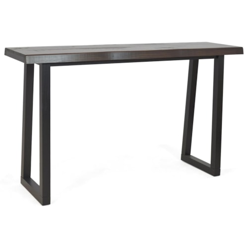 Transitional Counter Height Bar Table with Live Edge