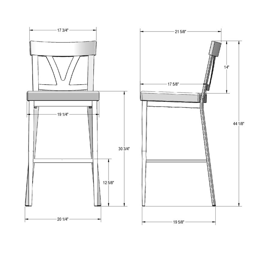 Upholstered Bar Height Dining Stool