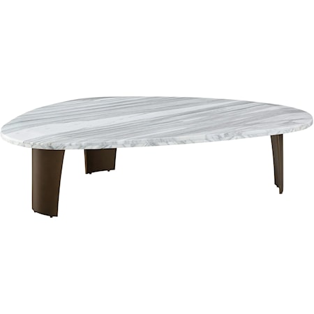 Contemporary Stone Top Cocktail Table