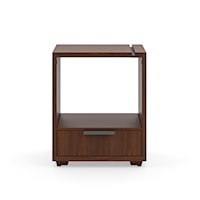 Contemporary 1-Drawer Nightstand with Phone Groove