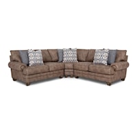 Transitional Sectional Sofa with Throw Pillows