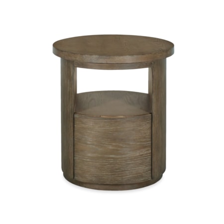 1-Drawer Round End Table