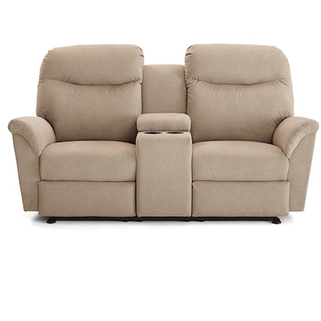 Casual Power Rocking Reclining Loveseat with Cupholder Storage Console and Power Headrests