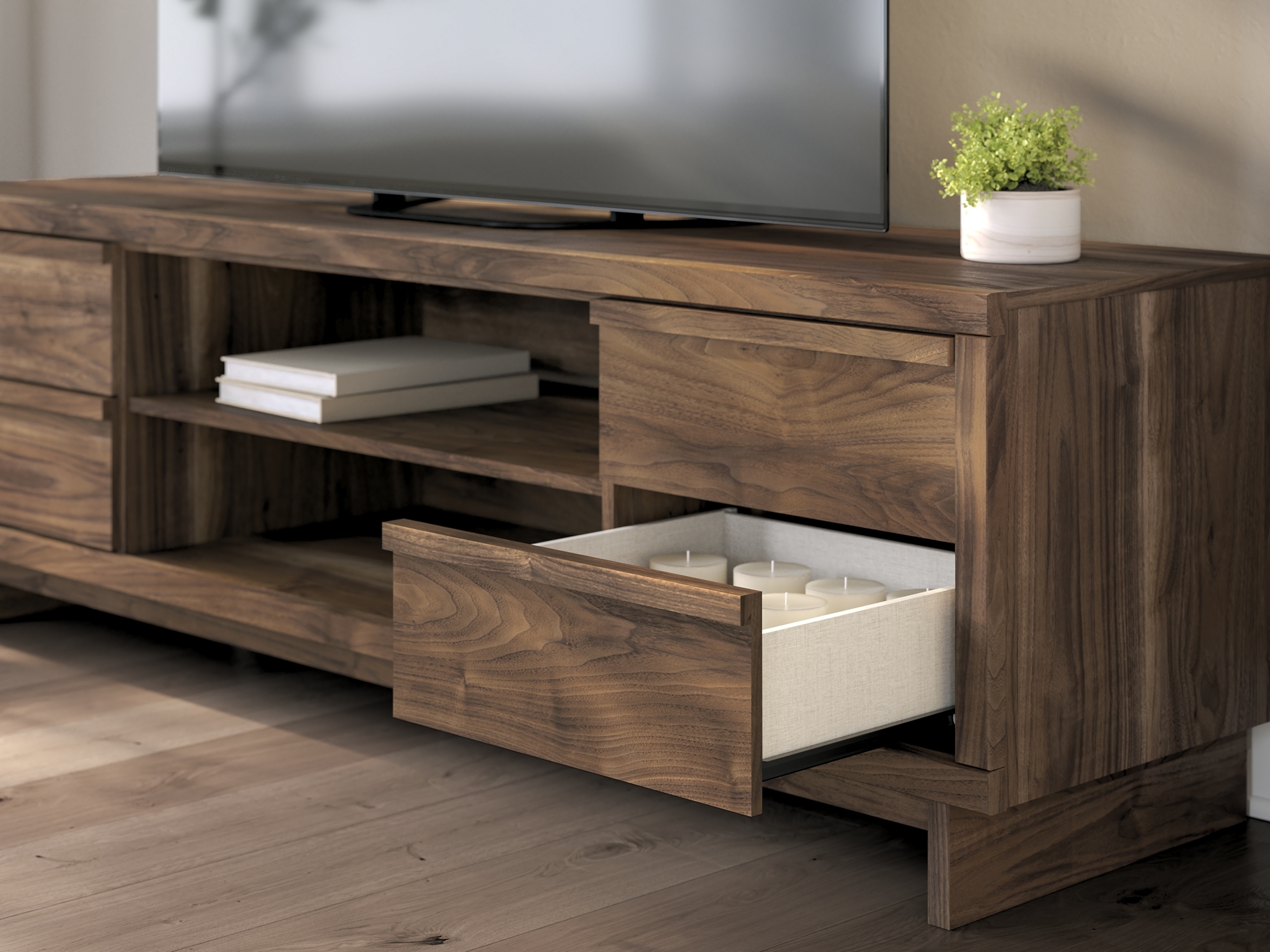 Signature Design by Ashley Zadilyn XL TV Stand W/ Fireplace Option