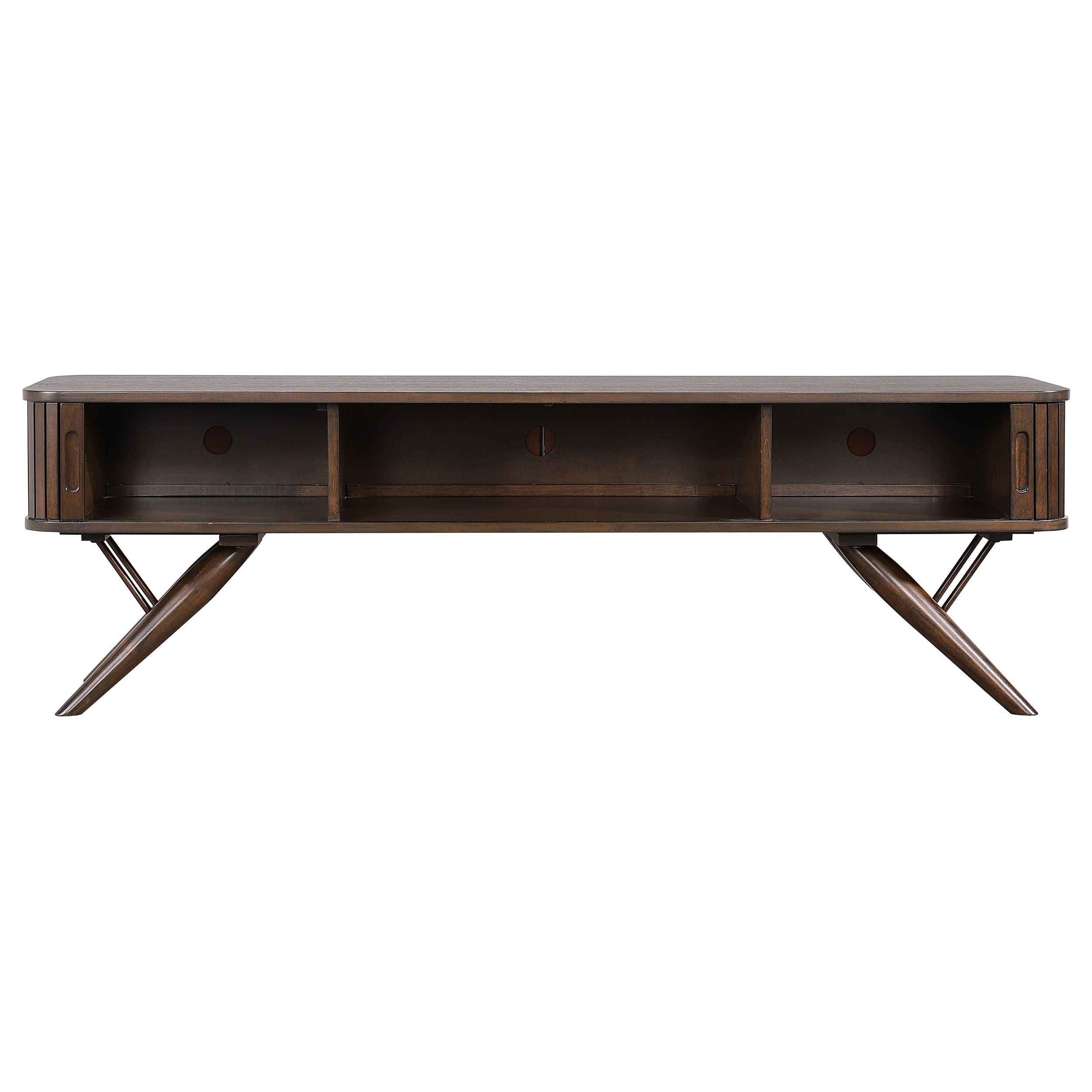 Valna Wood TV Stand w/ Sliding Doors