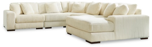 Contamporary 5-Piece Sectional With Right Facing Chaise