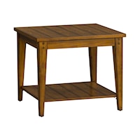Casual Square Lamp Table with Open Shelf - Oak