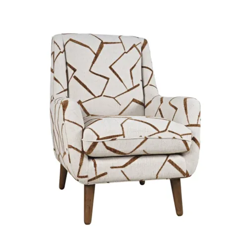Contemporary Accent Chair with Wooden Legs