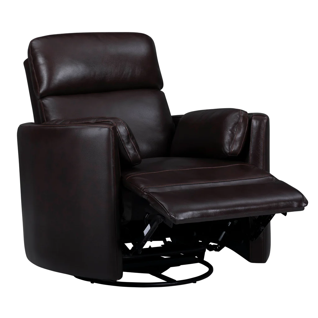 Parker Living Radius Leather Manual Swivel Gliding Club Chair