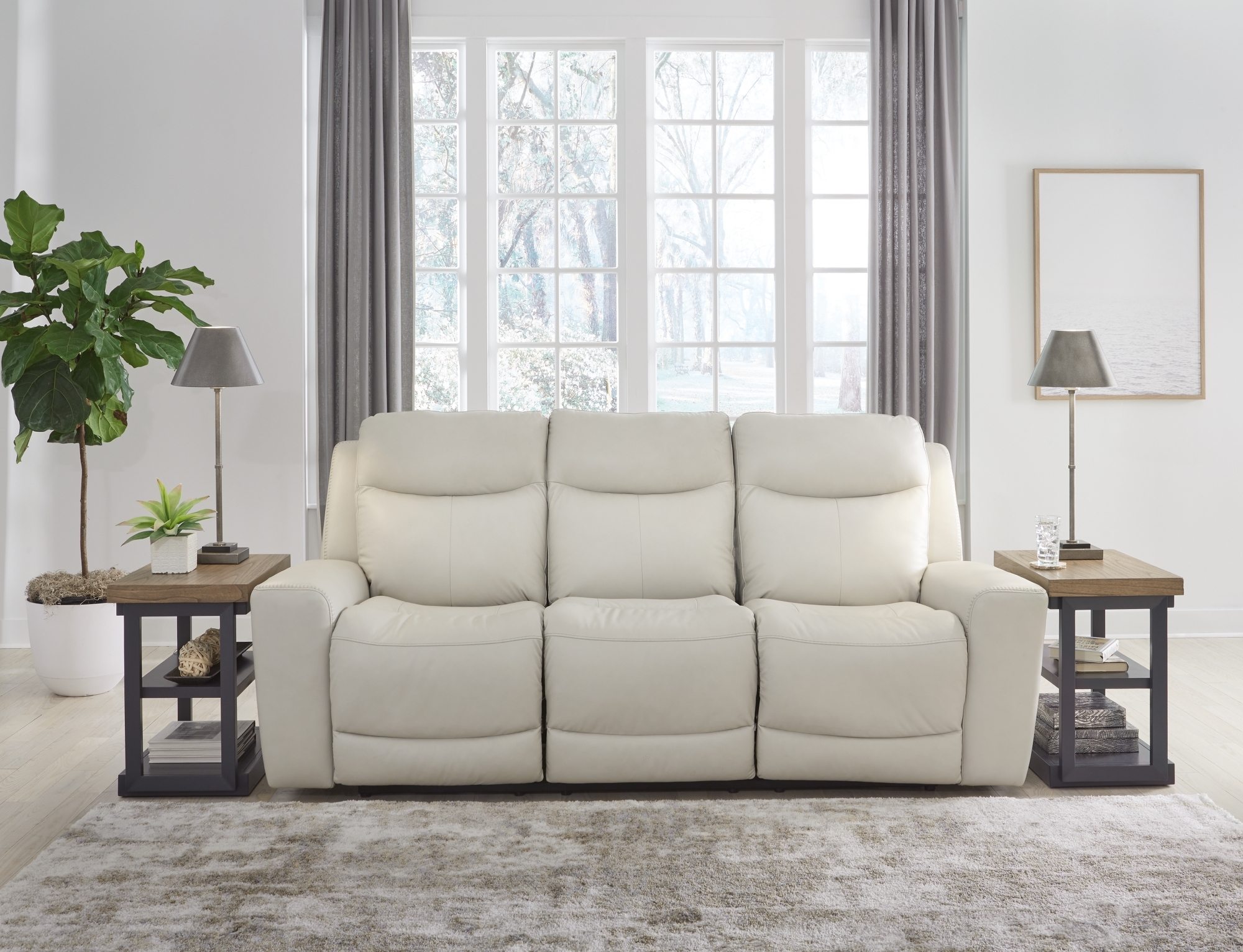 Pwr Rec Sofa With Adj Headrest