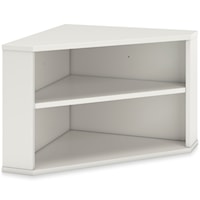 Contemporary Corner Bookcase with Two Open Shelves