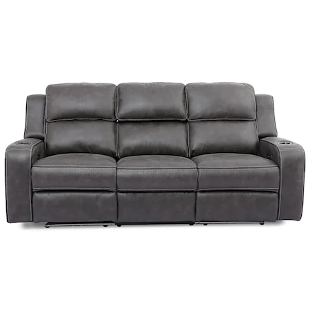 Power Headrest Reclining Sofa w/ Drop Down Table and Lights