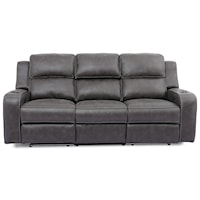 Power Headrest Reclining Sofa w/ Drop Down Table and Lights